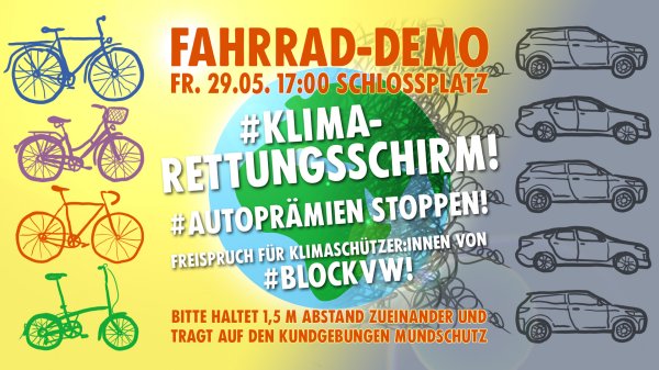 Aufruf zur Fahrraddemo am 29.5.2020 in Braunschweig